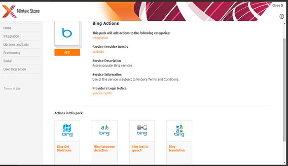 connect to Bing use Nintex1